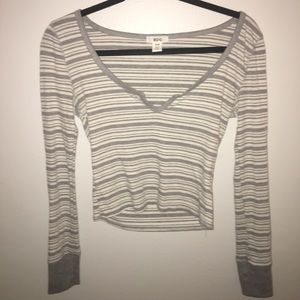 Crop Striped Long Sleeve